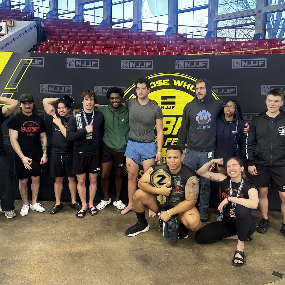 The CPJJ competition team together at a no-gi tournament